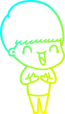 Bir insan tarafından çizilmiş mutlu çizgi film çocuğu çizimi.