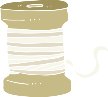 Bir insan tarafından çizilen ipliğin düz renk çizimi