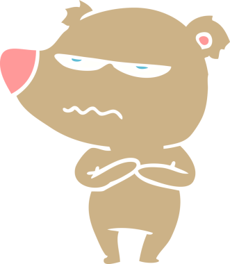 kızgın ayı düz renkli çizgi film bir insan tarafından çizildi.