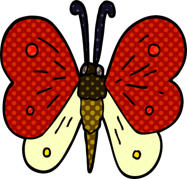 Bir insan tarafından çizilmiş karalama kelebeği.