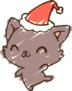 Bir insan tarafından çizilen Noel Kedisi Tebeşiri