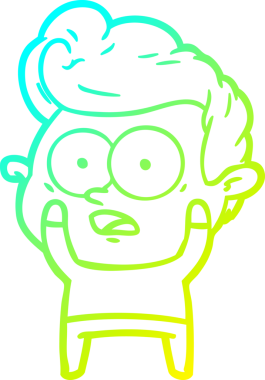 Bir insan tarafından çizilmiş soğuk çizgi çizgi film karakteri.