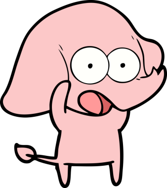 Bir insan tarafından çizilmiş şirin bir fil.