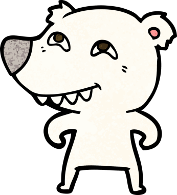 Bir insan tarafından çizilmiş kutup ayısı karikatürü