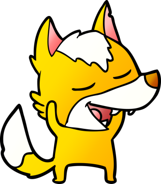 Bir insan tarafından çizilmiş tilki çizgi film karakteri