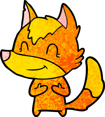 Bir insan tarafından çizilmiş tilki çizgi film karakteri