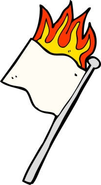 Bir insan tarafından çizilmiş beyaz bayrak.