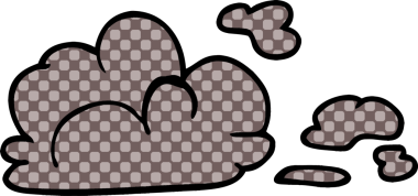 Bir insan tarafından çizilmiş karalama fırtına bulutu.