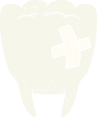 Bir insan tarafından çizilmiş düz renk çizgi film kötü dişi