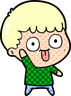 cartoon dumb kid drawn by a human