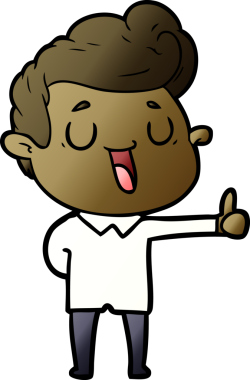 Bir insan tarafından çizilmiş mutlu çizgi film adamı.