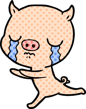 Bir insan tarafından çizilmiş domuz ağlaması.