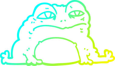 Bir insan tarafından çizilmiş soğuk çizgi karakurbağası çizimi.