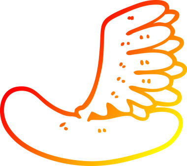 Bir insan tarafından çizilmiş bir sosislinin sıcak çizgi çizimi