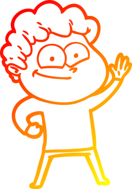 Bir insan tarafından çizilmiş mutlu bir adamın çizgi çizimi.