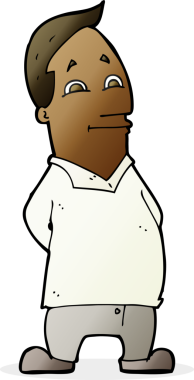 Bir insan tarafından çizilmiş çizgi film dostu bir adam.