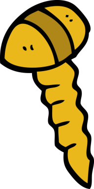 Bir insan tarafından çizilmiş karikatür vidası.