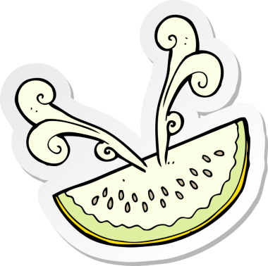 Bir insan tarafından çizilmiş karpuz diliminin çıkartması.