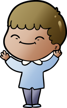 Bir insan tarafından çizilmiş mutlu çocuk çizgi filmi.