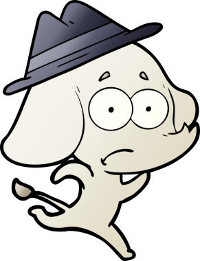 bir insan tarafından çekilen, güvenilmez bir fil çizgi filmi.