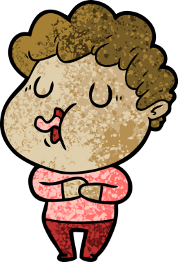 Bir insan tarafından çizilmiş çizgi film şarkıcısı.