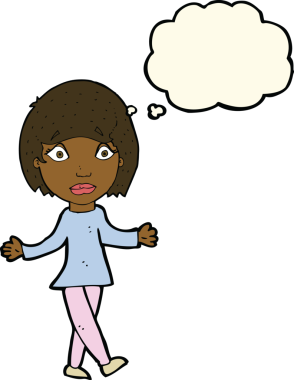 Bir insan tarafından çizilmiş düşünce balonlu bir karikatür.