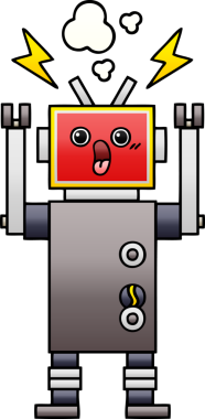 Bir insan tarafından çizilen robot arızasının gölgeli çizimi