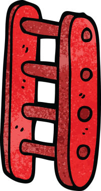 karikatür karalama uzun merdiven bir insan tarafından çizilmiş