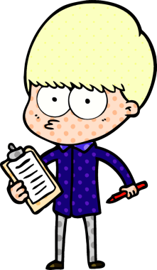 Bir insan tarafından çizilmiş sinirli çizgi film çocuğu.