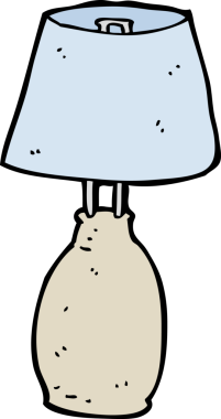 Bir insan tarafından çizilmiş çizgi film lambası.