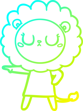 Bir insan tarafından çizilmiş karikatür aslanı çizimi.