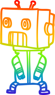 gökkuşağı gradyan çizgisi bir insan tarafından çizilmiş robot çizgi