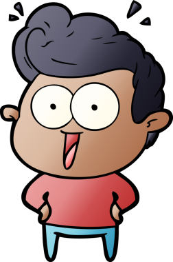 Bir insan tarafından çizilmiş heyecanlı bir çizgi film.