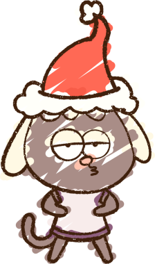 Bir insan tarafından çizilen Noel Köpeği Tebeşiri