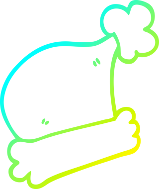 Soğuk gradyan çizgisi bir insan tarafından çizilmiş bir çizgi film Noel şapkası