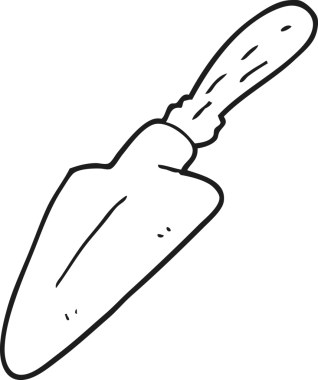 Bir insan tarafından çizilmiş siyah beyaz karikatür malası.