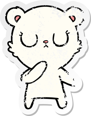 Bir insan tarafından çizilmiş barışçıl bir kutup ayısının sıkıntılı çıkartması.