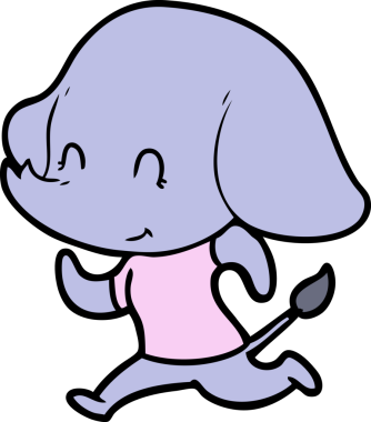 Bir insan tarafından çizilmiş şirin bir fil.