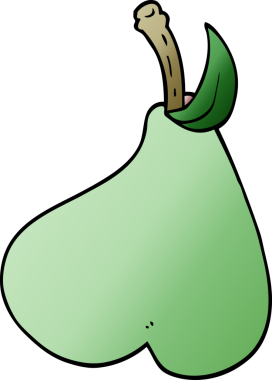 bir insan tarafından çizilmiş sağlıklı bir armut.