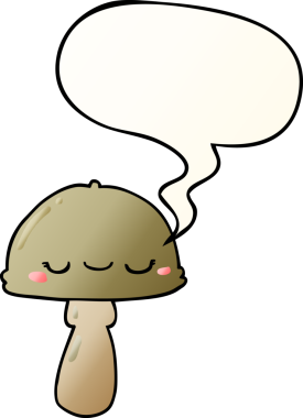bir insan tarafından çizilmiş düzgün eğimli konuşma baloncuklu mantar mantarı.