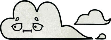 Bir insan tarafından çizilmiş beyaz bulutun retro grunge dokusu