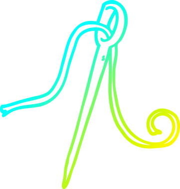 Bir insanın çizdiği iğne ve ipliğin soğuk gradyan çizgisi.