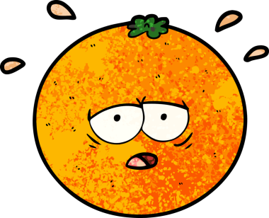 Bir insan tarafından çizilmiş turuncu çizgi film.