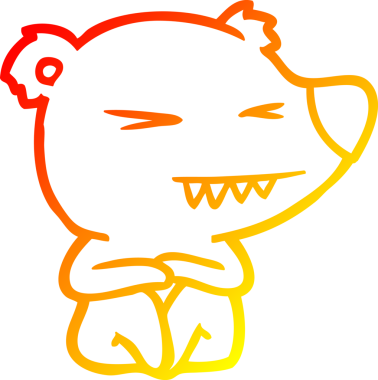 Bir insan tarafından çizilmiş kızgın bir kutup ayısının sıcak çizgi çizimi