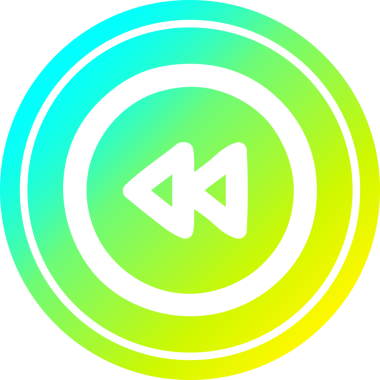 Bir insan tarafından çizilmiş havalı gradyan bitiş ile dairesel simgeyi geri sar