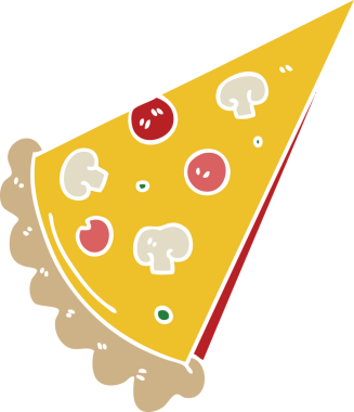 Bir insan tarafından çizilmiş tuhaf bir pizza dilimi.