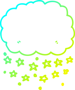 Bir insan tarafından çizilen karikatür yağmur bulutu çizimi