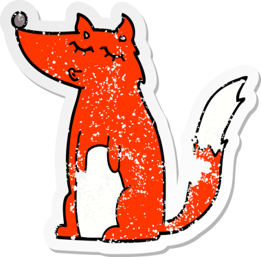 Bir insan tarafından çizilmiş bir kurt çizgi film çıkartması.