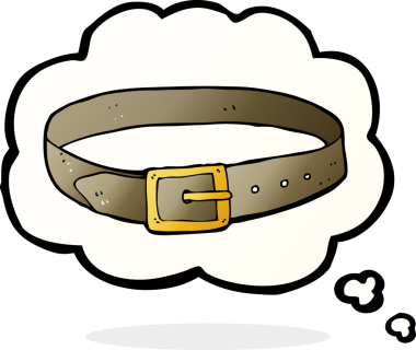 Bir insan tarafından çizilmiş düşünce baloncuklu deri kemer.