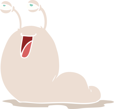 iğrenç düz renkli çizgi film sümüklüböceği bir insan tarafından çizildi